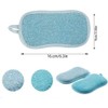 Double Sided Non-Scratch Microfiber Sponges,4Pcs Reusable Double Sided Non-Scratch Microfiber