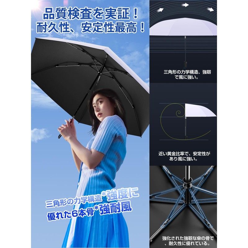 Alwgreen Parasol, 100% UV Protection, Light Blocking, Heat Blocking, Folding