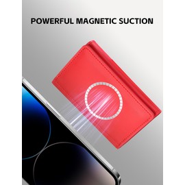 EIKTO Magsafe Wallet, Phone Magsafe Wallet with Adjustable Stand, 6-Card Holder, Compatible for Phone 16/15/14/13/12 Series, Black.