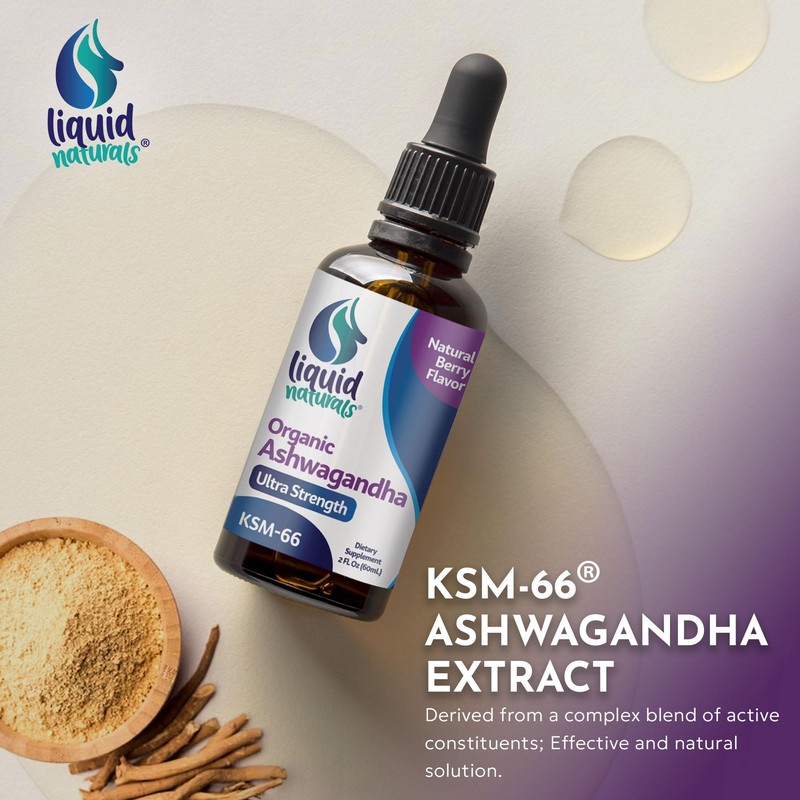 Ashwagandha KSM 66 Drops, 2000mg Natural Berry Flavor - Ashwagandha