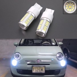 2pcs Xenon White High Power 102-SMD LED Bulbs for Fiat 500 Daytime Running Light