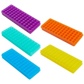 OLYCRAFT 6 Pcs Test Tube Stand 60 Hole Centrifuge Rack Tube Black Double Sided Test Tube Rack Polypropylene Micro Centrifuge Rack Centrifugal Tube Rack for Centrifugal Tubing for Chemistry Laboratory-Multicolor