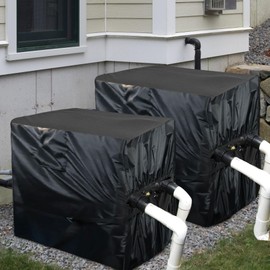 Pool Heater Winter Cover, Outdoor Pool Equipment Cover, Rainproof Equipment Shade, Swimming Pool Heater Wrap for Most Heaters