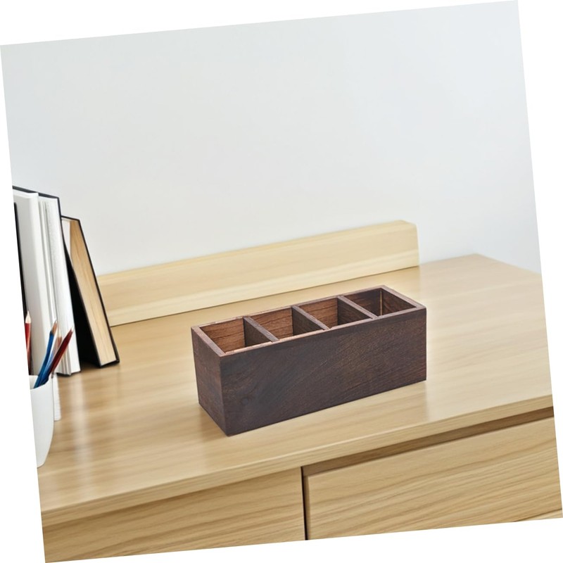 COHEALI Cosmetic Storage Box Wooden Makeup Brush Holder Organizer Desktop