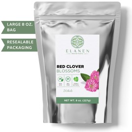 Red Clover Blossoms 8 oz. (227g), Contains Organic Non-GMO Red Clover in non-BPA Packaging, Red Clover Tea Organic, Red Clover Blossoms, Red Blossom Tea, Organic Red Clover Tea, Whole