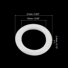 PATIKIL 50pcs 21mm Outside Diameter 15mm Inner Diameter Loose Leaf Rings Binder Rings Plastic for Book DIY Scrapbook Notebook Photo Album White
