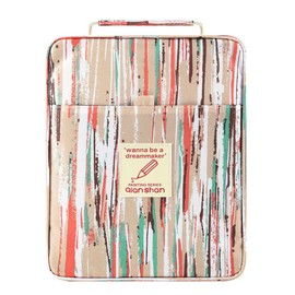 Big Capacity Colored Pencil Case - Holds 260 Colored Pencils or 180 Gel Pens with Zipper Closure - Polyester Pen Organizer for Watercolor Pens or Markers - Perfect for Artist Color Vertical Bars