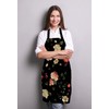 Wasach Watercolor floral pattern with of roses Apron,Adjustable Bib Apron