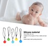 5pcs Teething Toys Silicone Skull Pattern Round Shape 5 Color