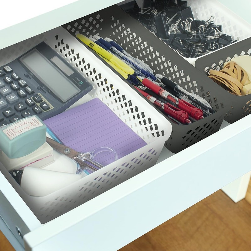 Glad Plastic Storage Basket Set - Multipurpose Drawer Trays, Kitchen