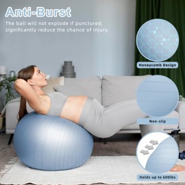 DrfzCa Exercise Ball, Pilates Ball for Pregnancy, Swiss Balance Ball with Pump,Multiple Sizes Stability Ball Chair for Office, Home Gym, Fitness, Workout and Physical Therapy