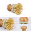 2PCS Bamboo Round Mini Palm Scrub Brush, Natural Bamboo Stiff