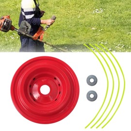 GRABOTE Latest Upgraded Aluminum Universal Trimmer Head Replacement for Brush Cutter Weedeater w/ 4 Lines