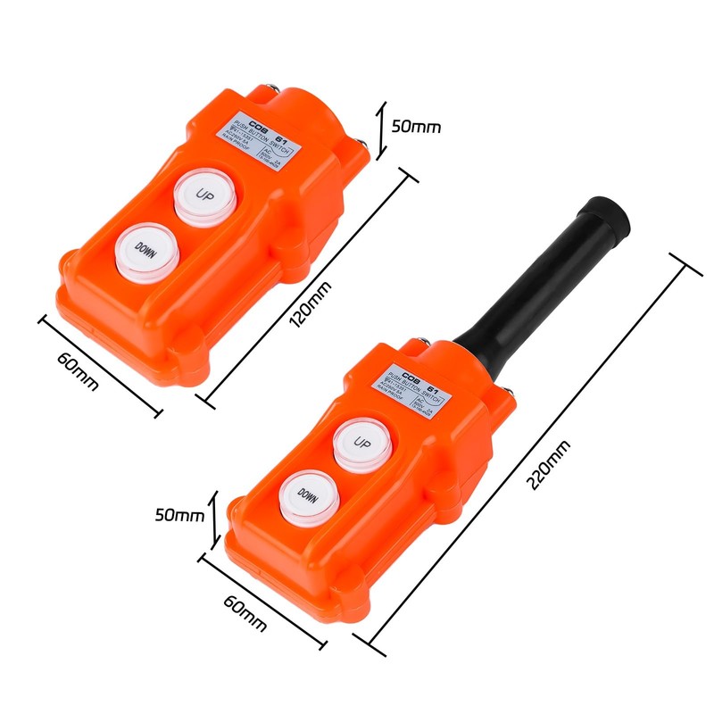 Jadeshay Pulsantiera Impermeabile per Paranco Gru Sospesa,Interruttore Sollevamento SU/GIÙ 250V/5A