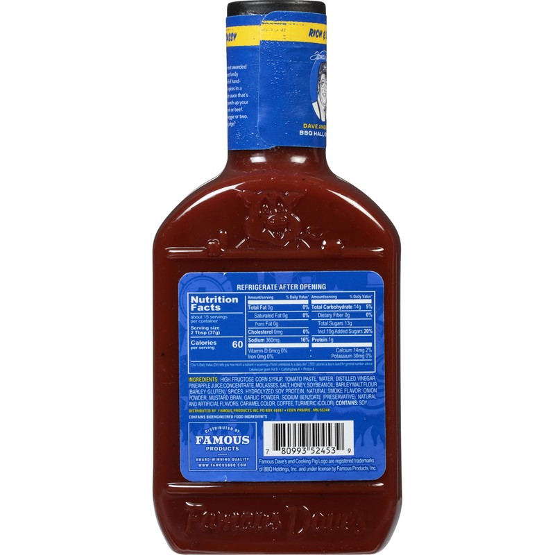 Famous Dave's BBQ Sauce Variety Bundle - 3 pck, Rich