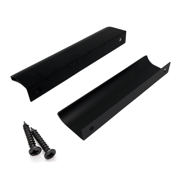 ZLYY 4 pcs 150mm/5.9in Length Black Cabinet Handles Modern Finger