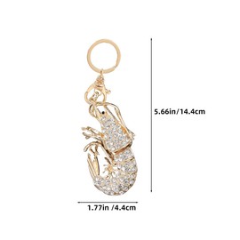 [CALLARON] 2pcs Rhinestone Shrimp Keychain Inlay Keychain Cambal Keychain Shrimp Lobster Keychain Pendant Purse Pendant Handbag Bag Charm, white