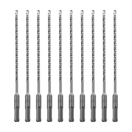 SALI 10PCS SDS Plus Rotary Hammer Drill Bit Kit - Double Thread Tungsten Carbide Tip for Concrete, Brick, Cement Walls, Stone - 5.5mm x 210mm Hammer Drill Bits