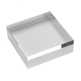 Square Acrylic Block 80 x 80 x 20 mm Transparent, All-Round Shiny Polished Side Edges/Acrylic/Acrylic Glass Zeigis®