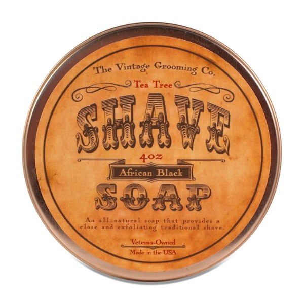 All Natural Tea Tree Shave Soap - African Black (4oz)
