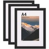 UHOUSEST A4 Picture Frame, 3 Pack Black Wooden Frame for