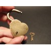 Antique Vintage Style Cast Iron Trunk Chest Box Heart Padlock