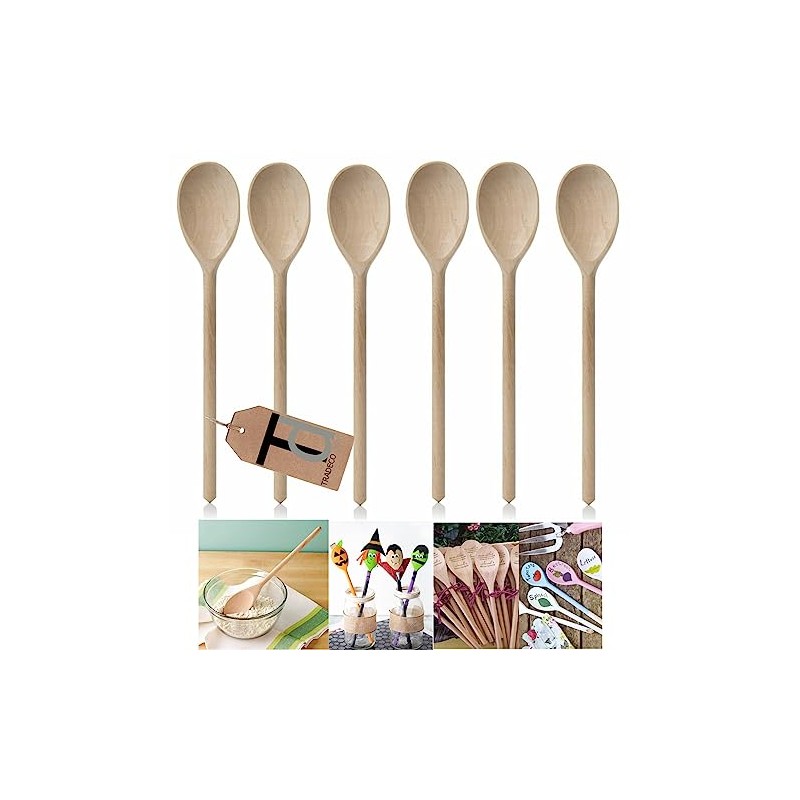 Tradeco direct® 12" (300mm) Beechwood Wooden Spoon, Ideal for Baking,