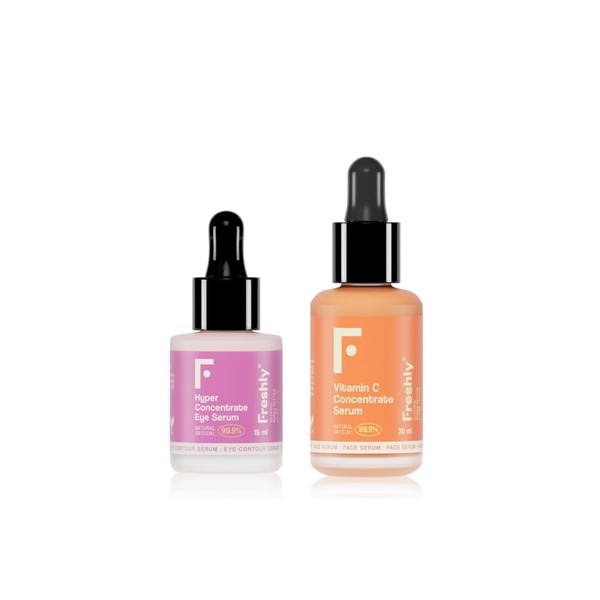 Freshly Cosmetics Pack Sérum Visage Vitamin C et Sérum contour des yeux Hyper Concentrate 30 ml 15 ml