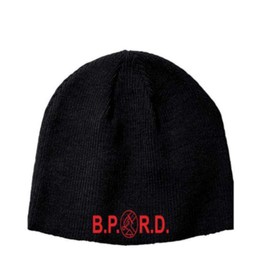 Merch Massacre Hellboy BPRD Bureau of Paranormal Research Defense Beanie Knitted Hat Cap (Black)