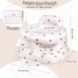 KKUYT Inflatable Baby Seat with Safety Fence, Inflatable Baby Chair for Babies 3-36 Monthes, Baby Sit Up Chair Infant Back Support Floor Seat for Learning Sit-Up, Blow Up Baby Chair Built in Air Pump