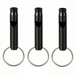 TECHZOCO Survival Pfeife, Notfallpfeife, Sportpfeife, Trainer, Pfeife für Haustiere, Aluminiumlegierung, für Outdoor-Aktivitäten, 3 Stück, Schwarz
