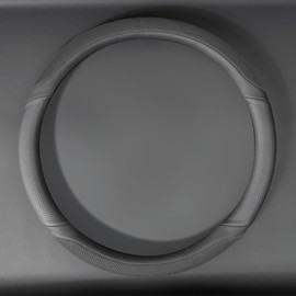 OURTIMEPremium Microfiber Leather Steering Wheel Cover Universal Fit for 14.5-15 Inch Midsize Steering Wheels，Non-Slip, Skin-Friendly, Soft, Breathable, Delicate, Comfortable (Black)