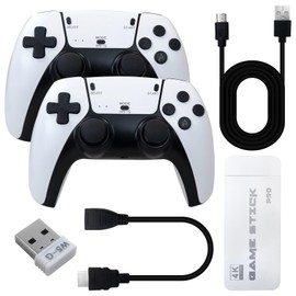 Vicue Upgraded Wireless Retro Game Console, Retro Game Stick with Built-in 23 Emulators, 4k HDMI Output & 2.4GHz Wireless Controller, 64G Plug & Play TV Video Game Console