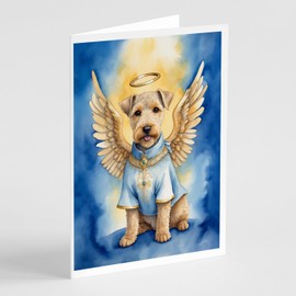Caroline's Treasures Lakeland Terrier My Angel Greeting Cards Pack of 8 Blank Cards with Envelopes Whimsical A7 Size 5x7 Blank Note Cards