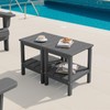 SERWALL 2-Tier HDPE Outdoor Side Tables Set of 2, Weatherproof