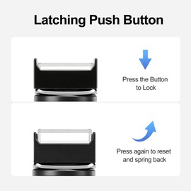 Baomain 4-Pack 16mm (5/8") 24V DC Latching Push Button Switch with LED,4-Colors (Red,Yellow,Blue,Green) Square Cap,5-Pin SPDT 1NO+1NC,5A 250V AC