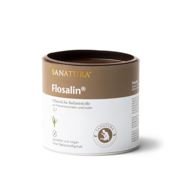 Sanatura Flosalin – Flohsamenschalen und Inulin als Ballaststoffpulver – hoher Ballaststoffgehalt – vegan und glutenfrei – 250 g (1er Pack)