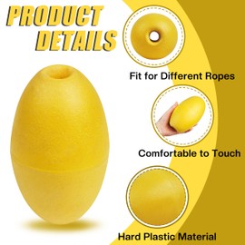 6 Pieces Rope Floats Marine Buoy Float, 0.63" Hole, 2.64" x 4.92" Deep Water Float Oval Water Float, Fishing Marker Buoys Anchor Float for Boats Swimming Kayak Crabbing Trail Dock Pool