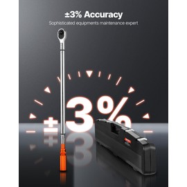 VEVOR 3/4 Inch Drive Torque Wrench 100-600fFT.LB/136-814Nm, 1 Inch Adapter, Split Beam, 48'' Length, less effort for Off-road Equipment,Truck,Motor Homes & Drilling Platform