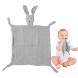 ORUZA Baby Comforters Rabbit Blanket for Infant Toddler Newborn Boys and Girls (Grey)