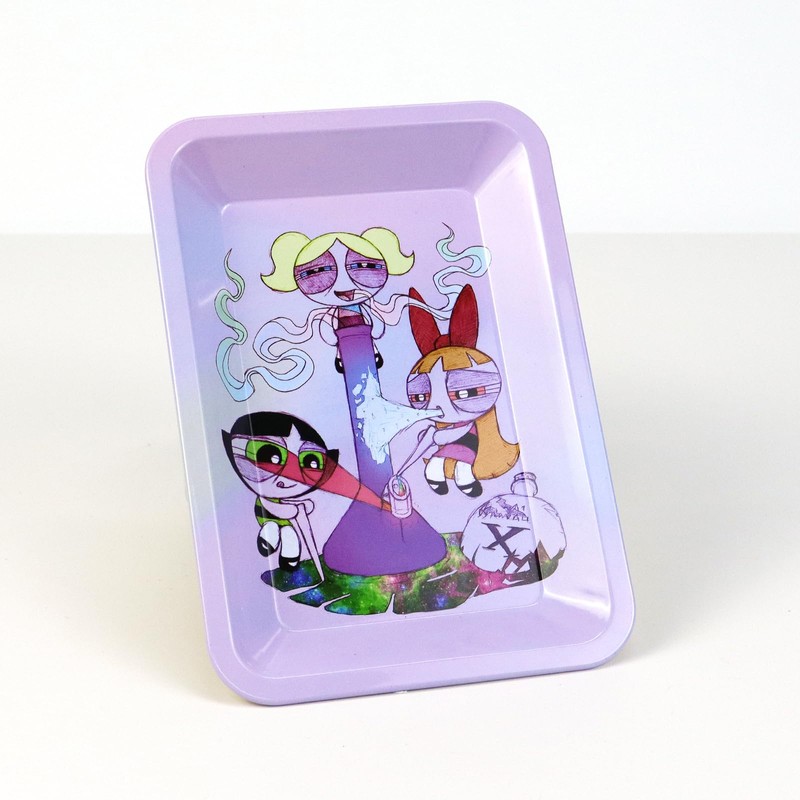 Rolling Trays Premium Metal Tray with Design - Perfect Size