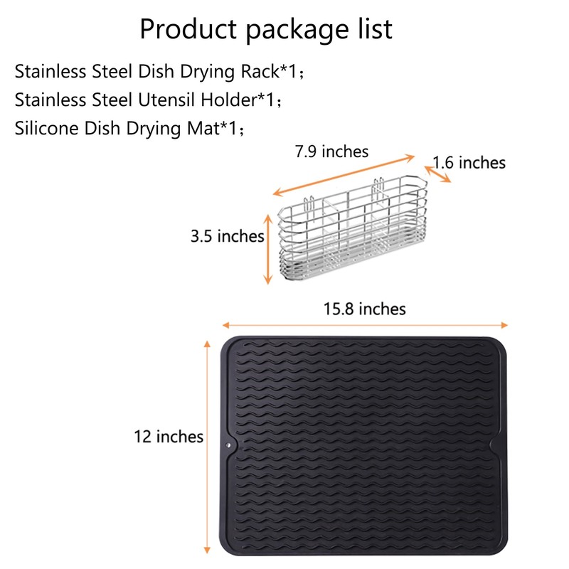NiuYichee Stainless Steel Dish Drying Rack(15.2"L X 11"W X 5.3"H),