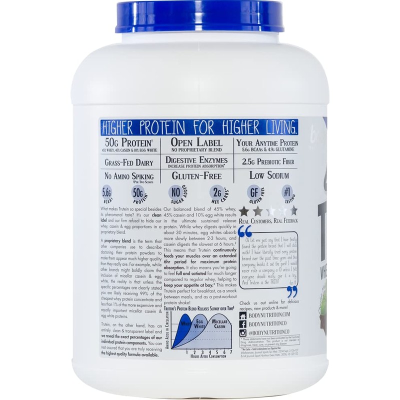 Body Nutrition Trutein High Protein Powder: 45% Whey, 45% Casein,