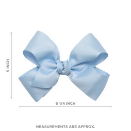 HAIRBOWS Girls' 2 Pack of Grosgrain Hair Bows with Knot Wrap Center on Hair Clips, All Ages and Hair Types, 6 Inch Bows, Hot Pink