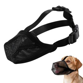 Breathable Mesh Muzzle, XS Muzzle for Pets, Soft Nylon Muzzle, Black Muzzle for Anti Biting Muzzle with Adjustable Loop, Adjustable Muzzles for Puppies Outdoor