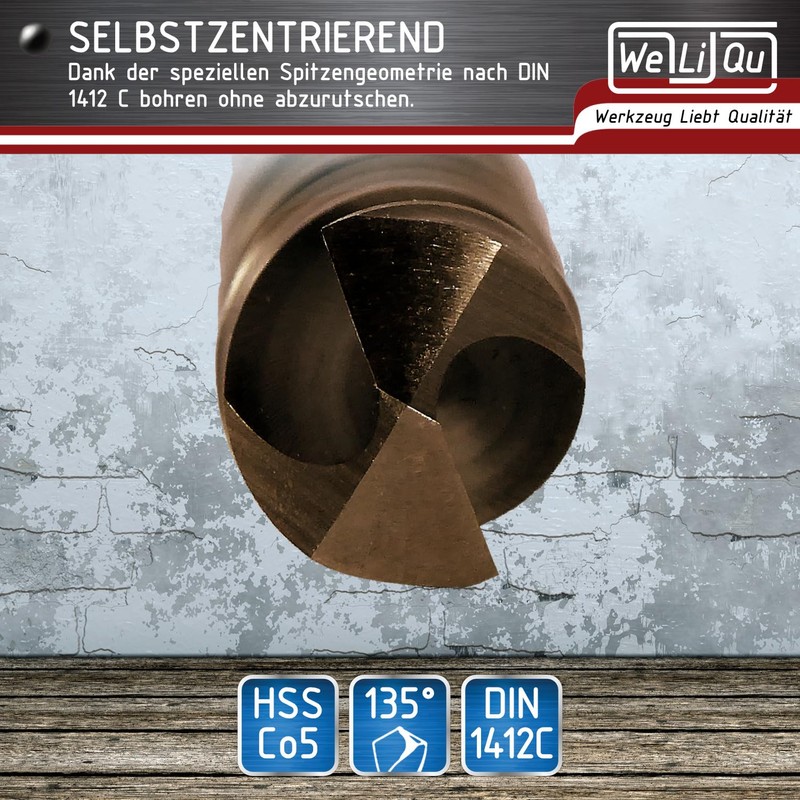 WELIQU HSS-E Cobalt Twist Drill Bit Diameter 6.0 mm Ground