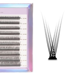 MANY BEAUTY "Delight" False Eyelash Clusters, 400 Pieces, Single Eyelash Extensions Set, 10-16 mm, Cluster Lashes for Eyelash Extension, V-Braiding Artificial Eyelashes (B)