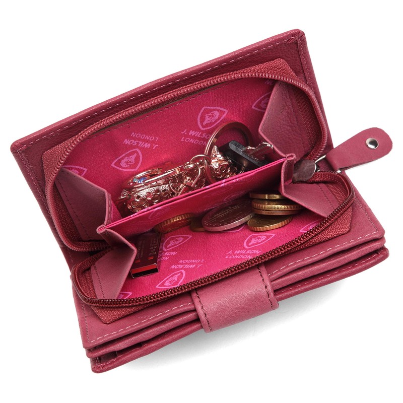 Ladies RFID Safe Designer Leather Purse Card Women Wallet Zip