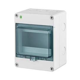 asvendo Surface-Mounted Electric Fuse Box, Distribution Box, Small Distribution, IP 65 Waterproof, Wet Rooms and Outdoor Use (1 Row for 6 Modules)
