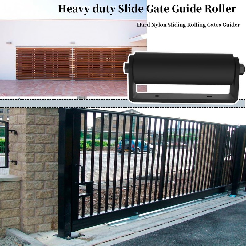 [Heavy Duty]JUGREAT 2 Pack Slide Gate Guide Roller，6" Hard Nylon